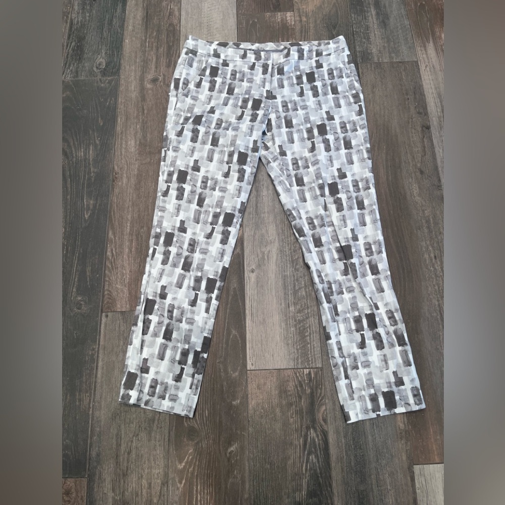 Stile Benetton Pants Womens Pant Gray Watercolor Pattern Stretch Size  US 6